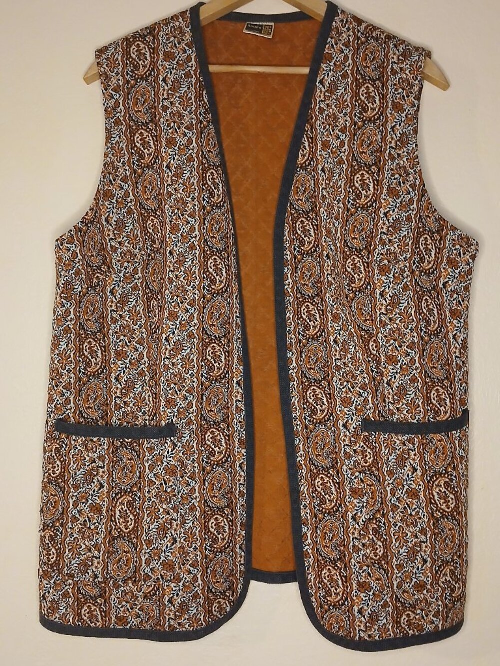 Vintage 70's Ample Togs Quilted Vest Women's XL